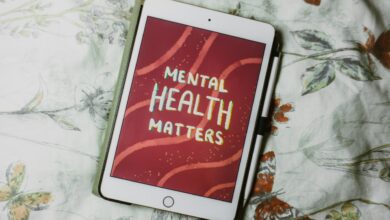 a tablet with the words mental health matters on it